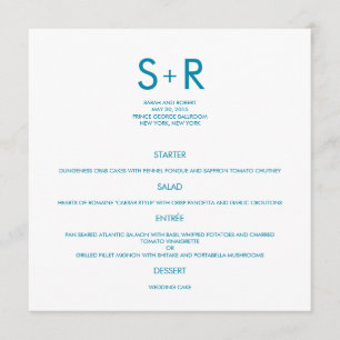 Modern Minimalist Wedding Menu Card