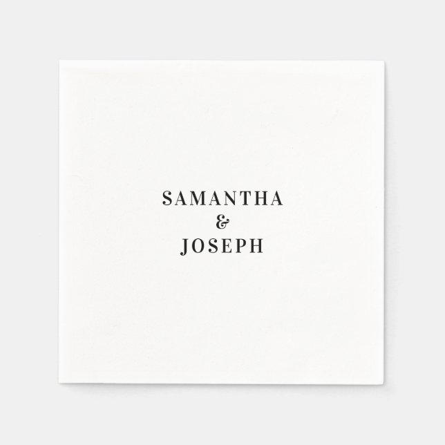 Modern Minimalist Wedding Napkin (Front)