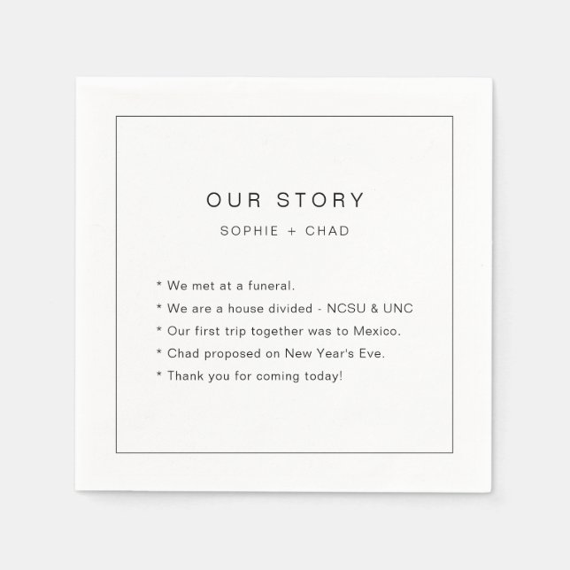 Modern Minimalist Wedding Napkin (Front)