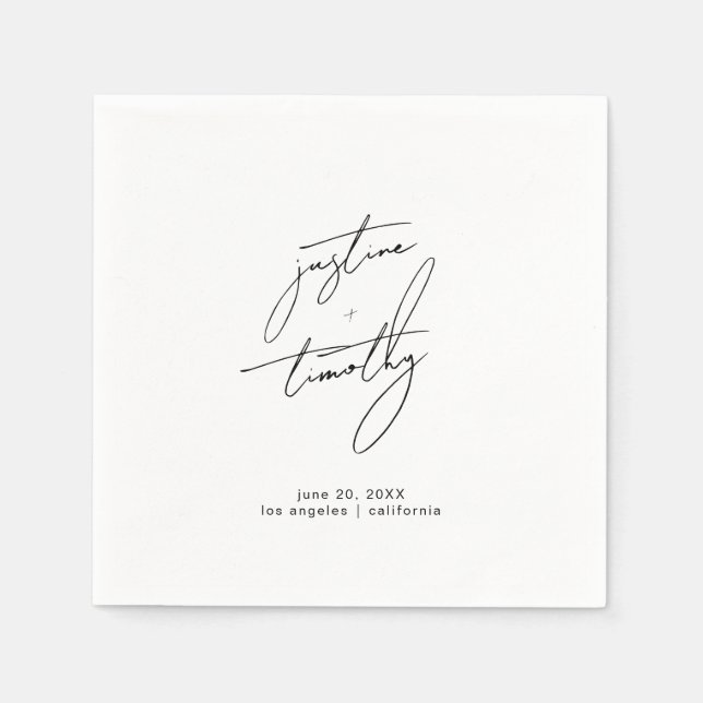 Modern Minimalist Wedding Napkin (Front)