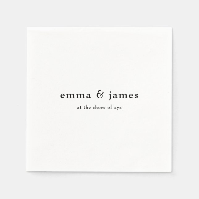 Modern Minimalist Wedding Napkins (Front)
