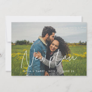 Modern minimalist Wedding New Plan photo Announcement