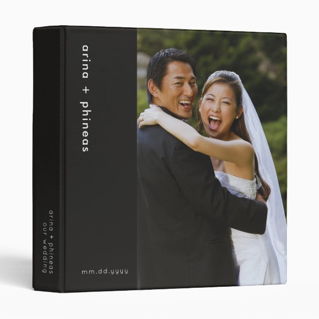 Modern Minimalist Wedding Photo Album Binder (Front/Spine)