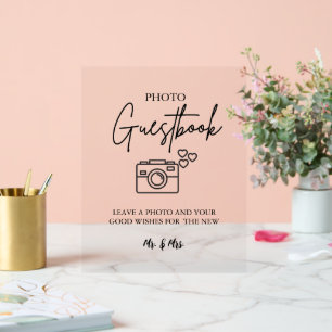 Modern Minimalist Wedding Photo Guestbook Sign