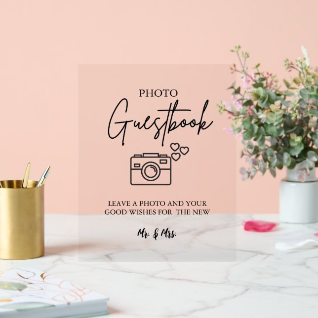 Modern Minimalist Wedding Photo Guestbook Sign (Wedding)