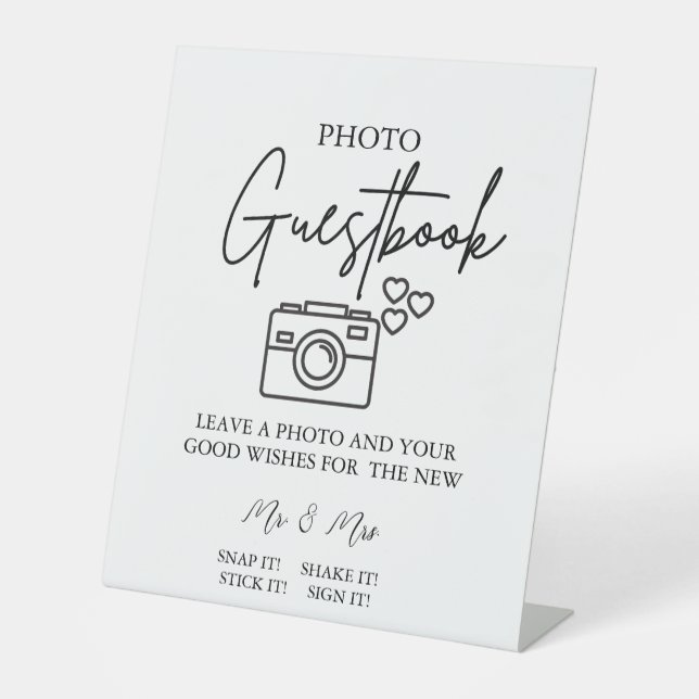 Modern Minimalist Wedding Photo Guestbook Sign (Front)