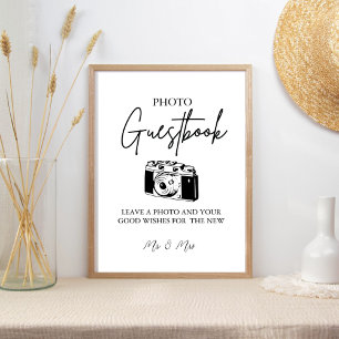 Modern Minimalist Wedding Photo Guestbook Sign