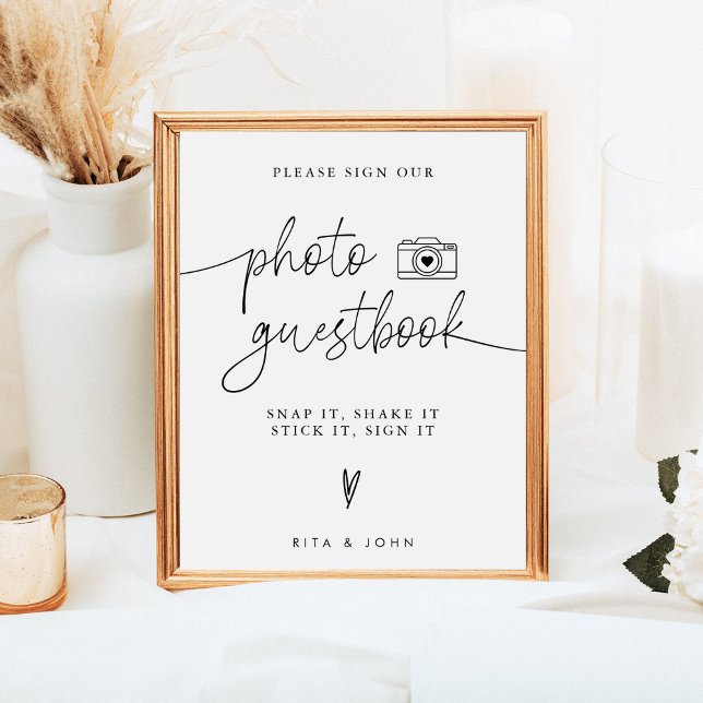 Modern Minimalist Wedding Photo Guestbook Sign (Creator Uploaded)