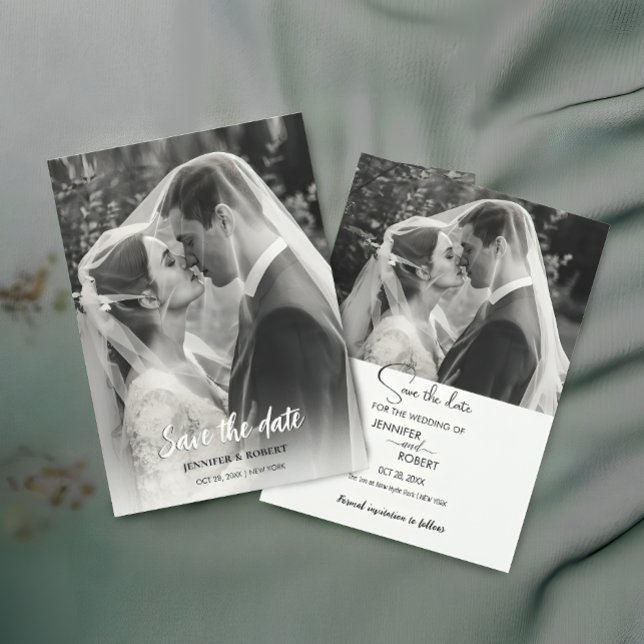 Modern Minimalist Wedding Photo Save The Date (Modern Minimalist Wedding Photo Save The Date)