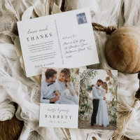 Modern Minimalist Wedding Photo Thank You