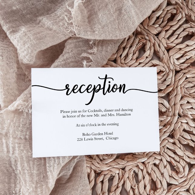 Modern Minimalist Wedding Reception Card (Creator Uploaded)