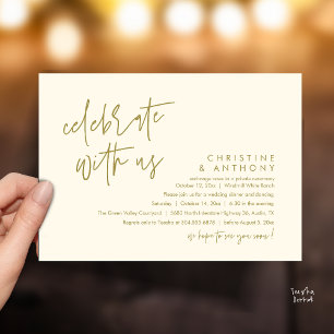 Modern Minimalist Wedding Reception Dinner Invitation