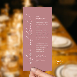 Modern Minimalist Wedding Reception Thank You Card