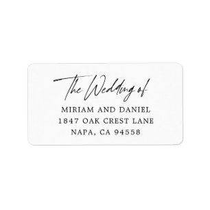 Modern Minimalist Wedding Return Address Label