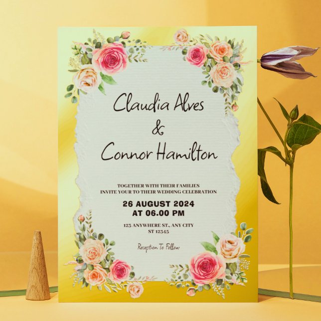 Modern & Minimalist Wedding Rose Gold Border Foil  (Creator Uploaded)