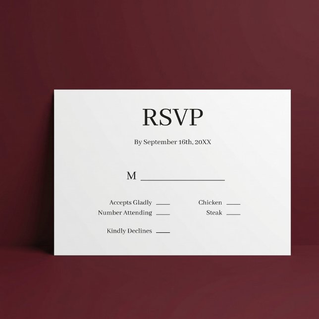 Modern Minimalist Wedding RSVP Card (Creator Uploaded)