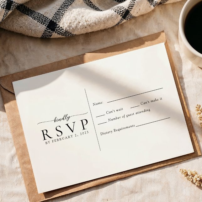 Modern Minimalist Wedding RSVP Card (Creator Uploaded)
