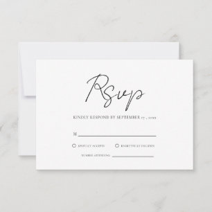 Modern Minimalist Wedding RSVP Card