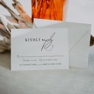 Modern Minimalist Wedding RSVP Enclosure Card