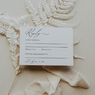 Modern Minimalist Wedding RSVP Postcard