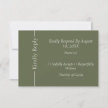 Modern Minimalist Wedding RSVP Reply Card Template