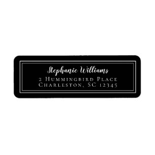 Modern Minimalist Wedding RSVP Simple Black White 