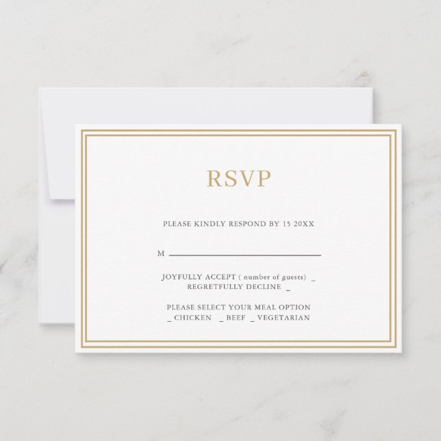 Modern Minimalist Wedding RSVP Thank You Card (Front)