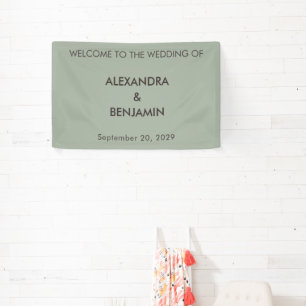 Modern Minimalist Wedding Sage Green Banner