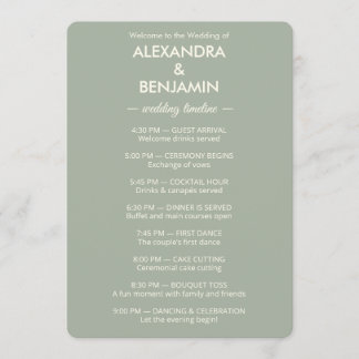 Modern Minimalist Wedding | Sage Green Timeless Program