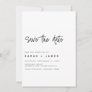 Modern Minimalist Wedding Save the Date Invitation