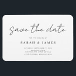 Modern Minimalist Wedding Save the Date Invitation Magnet<br><div class="desc">A simple modern save the date magnet. Personalize this minimalist black and white design to have your personal details and message.</div>