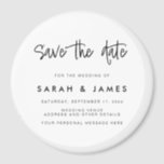 Modern Minimalist Wedding Save the Date Magnet<br><div class="desc">A simple modern save the date magnet. Personalize this minimalist black and white design to have your personal details and message.</div>