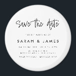 Modern Minimalist Wedding Save the Date Magnet<br><div class="desc">A simple modern save the date magnet. Personalize this minimalist black and white design to have your personal details and message.</div>