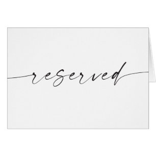 Modern Minimalist Wedding   Script Reserved Sign