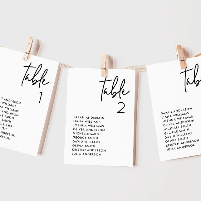 Modern Minimalist Wedding Seating Chart Card (Creator Uploaded)