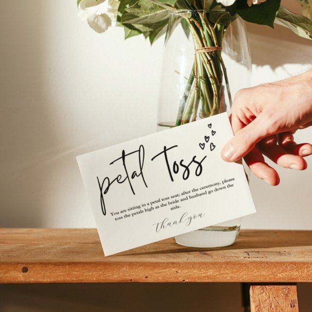 Modern Minimalist Wedding Send Off Petal Toss Card (Creator Uploaded)
