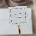 Modern Minimalist Wedding Stickers / AVERY Suite<br><div class="desc">A refined black and white wedding sticker from the Avery Suite,  featuring a thin double-line border,  and clean sans serif typography. Ideal for modern,  minimalist weddings.

Personalize the label with the names of the couple.</div>