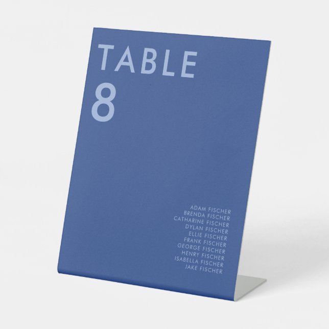 Modern Minimalist Wedding Table Number Pedestal Sign (Front)