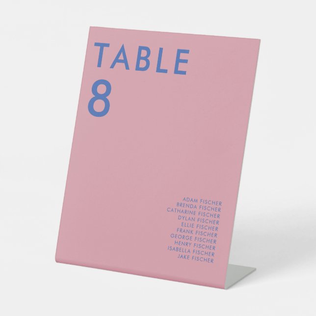 Modern Minimalist Wedding Table Number Pedestal Sign (Front)