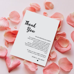 Modern Minimalist wedding table Thank You Card