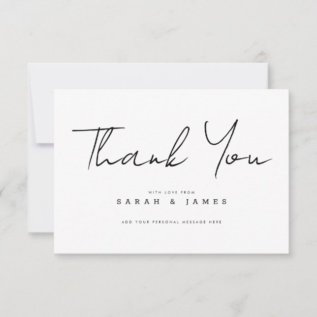 Modern Minimalist Wedding Thank You Card (Front)