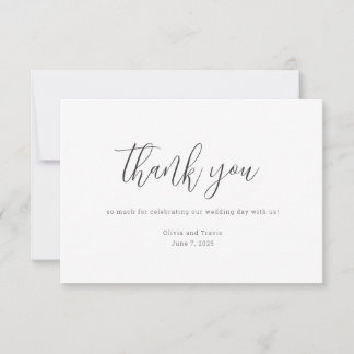 Modern Minimalist Wedding Thank You Card