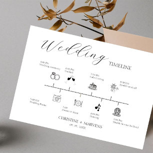 Modern Minimalist Wedding Timeline details Card