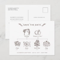 Modern Minimalist Wedding Timeline Save The Date
