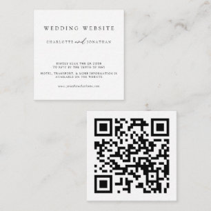 Modern Minimalist Wedding Website QR Code Enclosur Enclosure Card