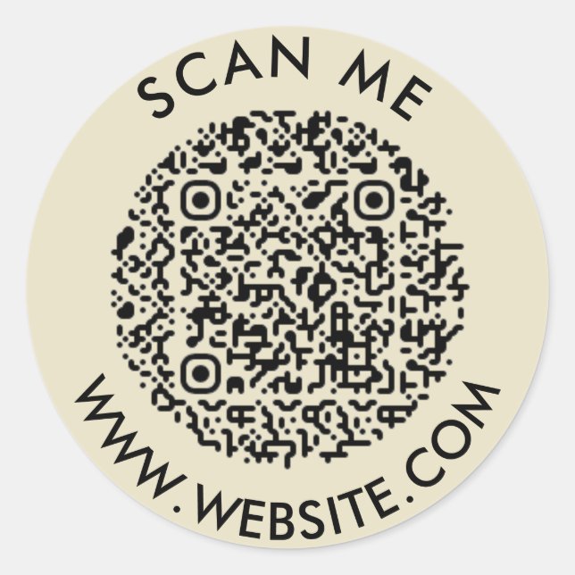 Modern Minimalist Wedding Website Scan me qr code Classic Round Sticker (Front)