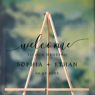 Modern Minimalist Wedding Welcome Acrylic Sign