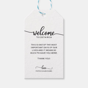 Modern Minimalist Wedding Welcome Favour Tags
