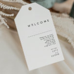 Modern Minimalist Wedding Welcome Gift Tags<br><div class="desc">These Modern Minimalist wedding welcome gift tags are perfect for your classy boho wedding-. Its simple, unique abstract design accompanied by a contemporary minimal script and a white and black colour palette gives this product a feel of elegant formal luxury while staying simplistic, chic bohemian. Keep it as is, or...</div>
