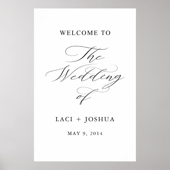 Modern Minimalist Wedding Welcome Sign – Chic (Front)
